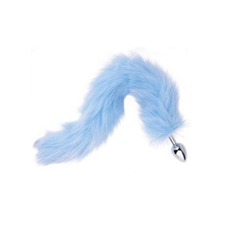 Plug anal cola de zorro celeste